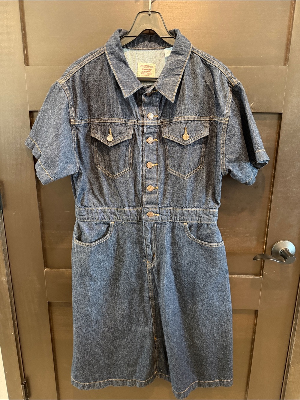 SIGNATURE by Levi Strauss Women’s Dark Denim Midi Dress